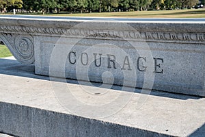 Courage Sign Carved in Stone