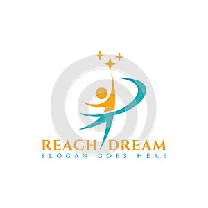 Courageous Youth Reach Dream Stars Logo Design