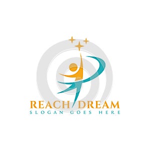 Courageous Youth Reach Dream Stars Logo Design photo