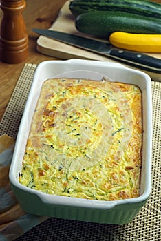 Courgette and feta souffle