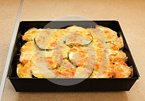 Courgette potatoes or potato au gratin