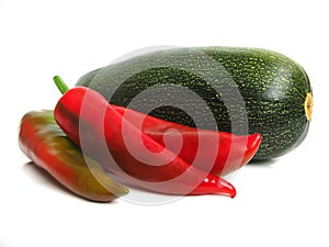 Courgette with red pepper