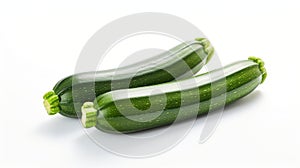 Courgetti or zucchini on a white background generated by AI tool.