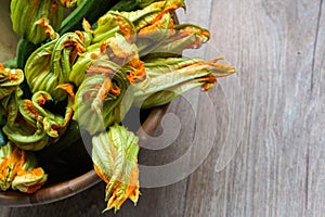 Courgettes with their flower