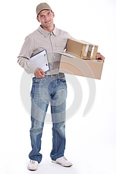Courier with a clipboard