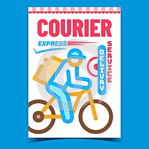 Courier Delivery Creative Advertise Banner Vector