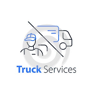 Courier delivery, truck transportation company, messenger service, order distribution