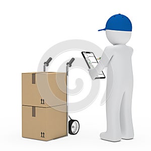 Courier figure hand truck