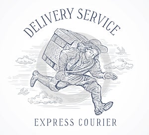 Courier in a hurry to deliver the cargo.