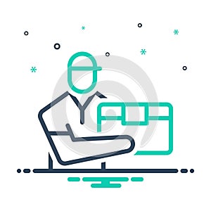 Mix icon for Courier, box and parcel