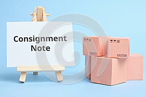 Courier Industry Term Consignment Note. Document for escorting cargo