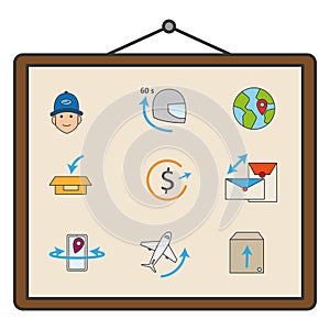 Courier logistics set. Vector