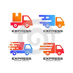 courier logo design template. shipment logo design icon vector