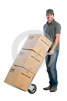 Courier moving boxes