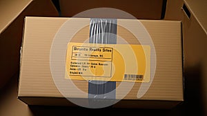 courier shipping package label