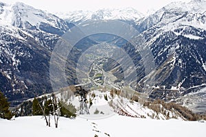 Courmayeur from the cableway above