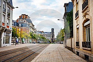 Cours Jean-Baptiste Langlet with tram lines, Reims photo