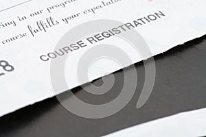 Course registration receipt photo