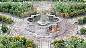 The Court of Abundance fountain garden at Allied Arts Guild