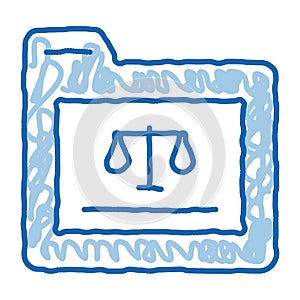 Court Folder Law And Judgement doodle icon hand drawn illustration