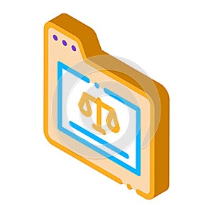 Court Folder Law And Judgement isometric icon vector illustration