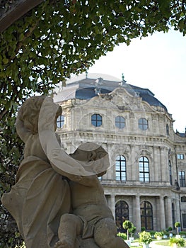 Court garden and facade of Würzburg Residence