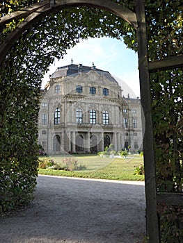 Court garden and facade of Würzburg Residence