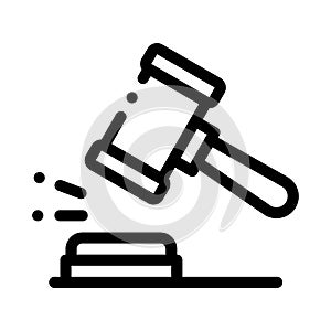Court Gavel Law And Judgement Icon Vector Illustration