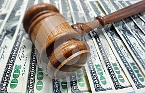 Court gavel and money