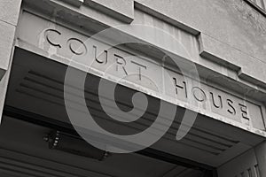Court House Facade in Black and White I