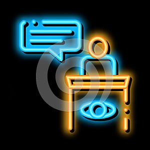 Court Icon Law And Judgement neon glow icon illustration
