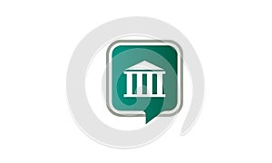 Court, Museum, Bank, University house building icon, logo. classic Greek columns, vector illustration