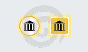 Court, Museum, Bank, University house building icon, logo. classic Greek columns, vector illustration