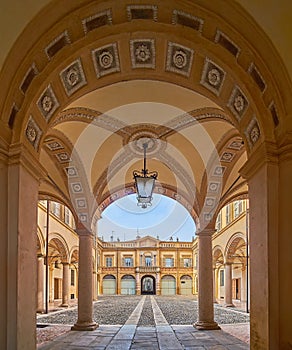 The court of Palazzo Anguissola di Grazzano, Piacenza, Italy