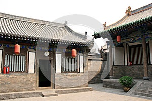 court and pavilions in a mansion (former seat of the government) in pingyao (china)