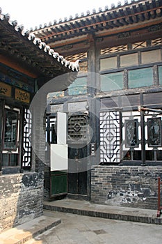 court and pavilions in an old house in pingyao (china)