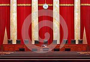 Court room interior at the United States Supreme Court