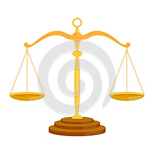 Court scales. Justice balance symbol and lawyers photo