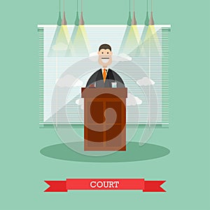 Court vector illustration in flat style