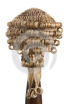 Court wig on white