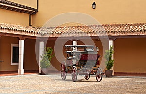 Court yard and carriage of a southeastern winery in Spain