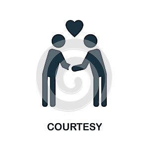 Courtesy flat icon. Colored sign from positive attitude collection. Creative Courtesy icon illustration for web design