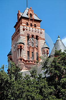 Courthouse Clock Tower In Waxahachie, Texas