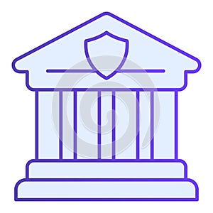 Courthouse flat icon. Bank blue icons in trendy flat style. Greek architecture gradient style design, designed for web