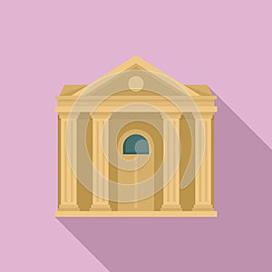 Courthouse institution icon, flat style