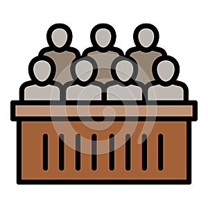 Courthouse jury bench icon, outline style