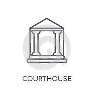 Courthouse linear icon. Modern outline Courthouse logo concept o