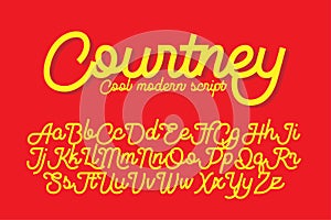 Courtney cool modern script font photo