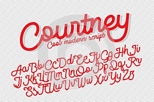 Courtney cool modern script font photo