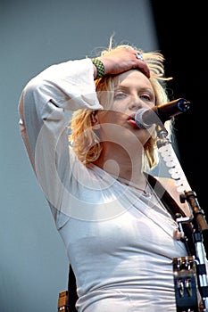 Courtney Love, guitarist and leader of the Hole during the concert